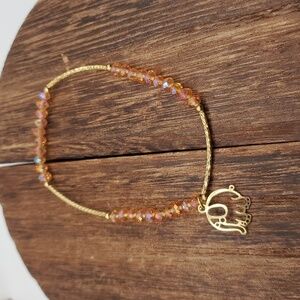 B203 elephant crystal lace bracelet